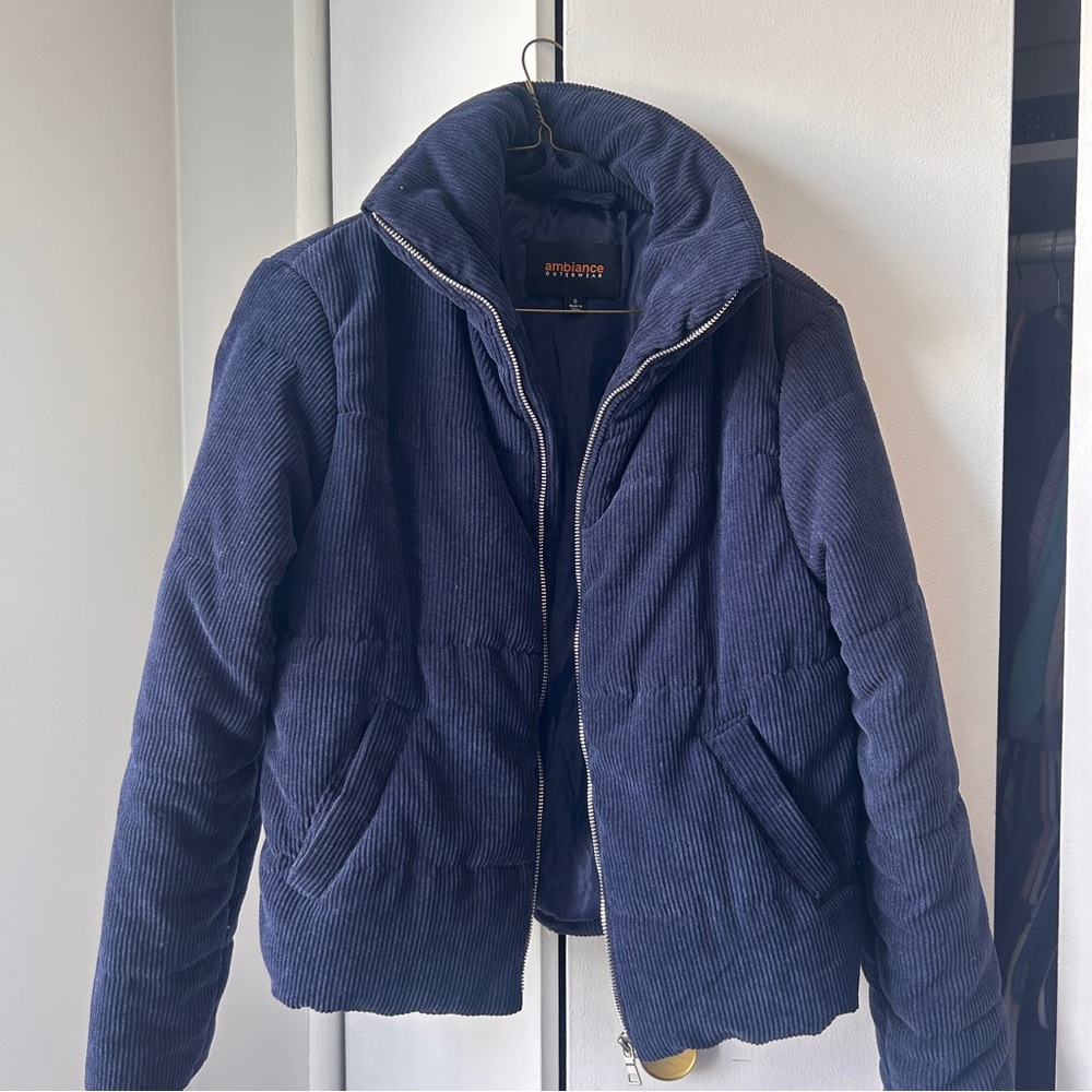 Ambiance Outerwear Navy Quilted Jacket
